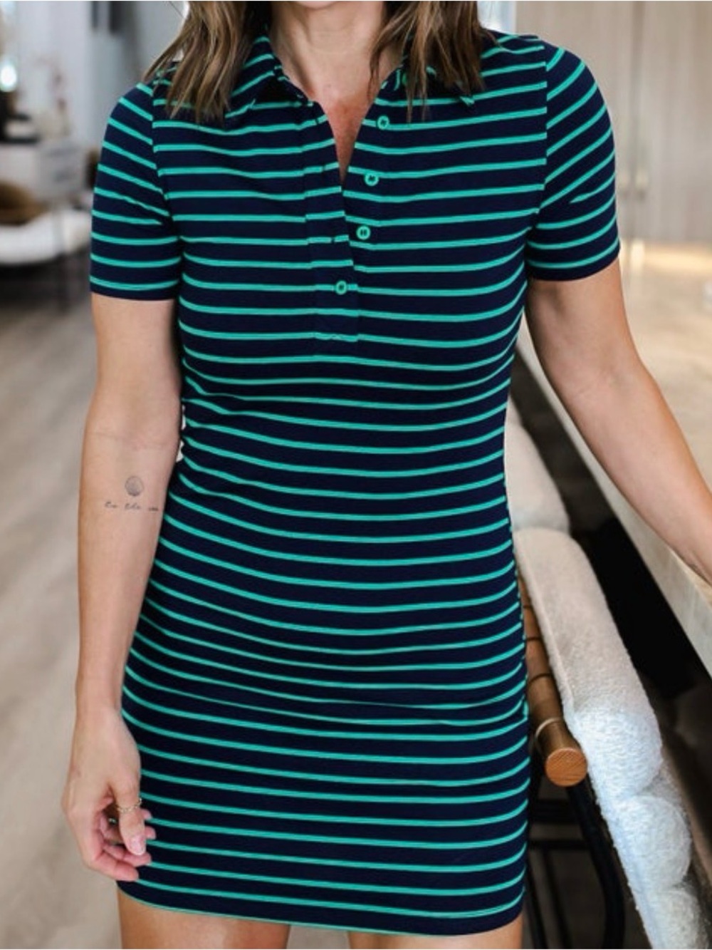 NWT White Birch Striped Polo Short Sleeve Knit Dress NWT XL